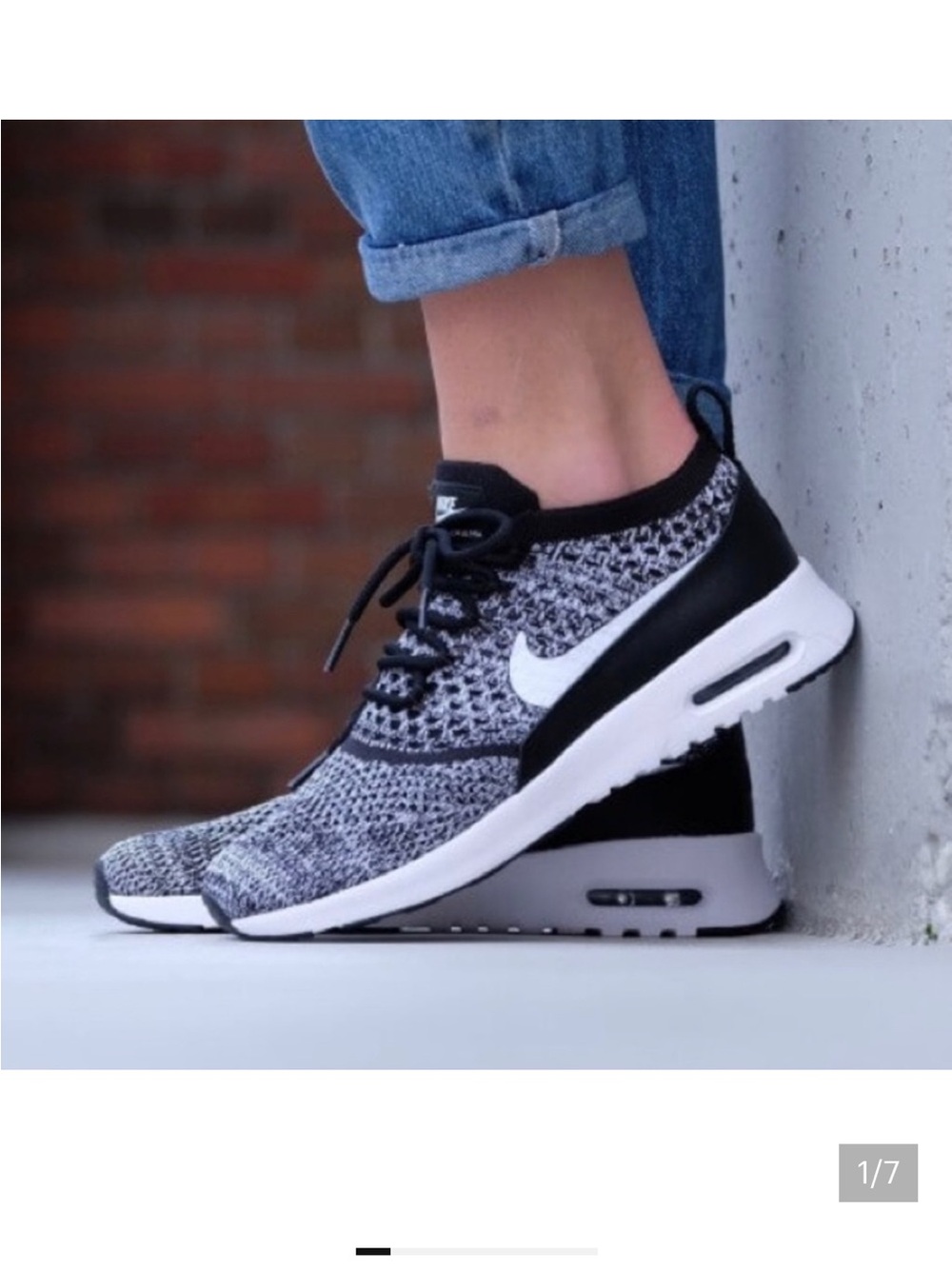 Nike Women’s Flyknit Air Max Sneaker - Black & White